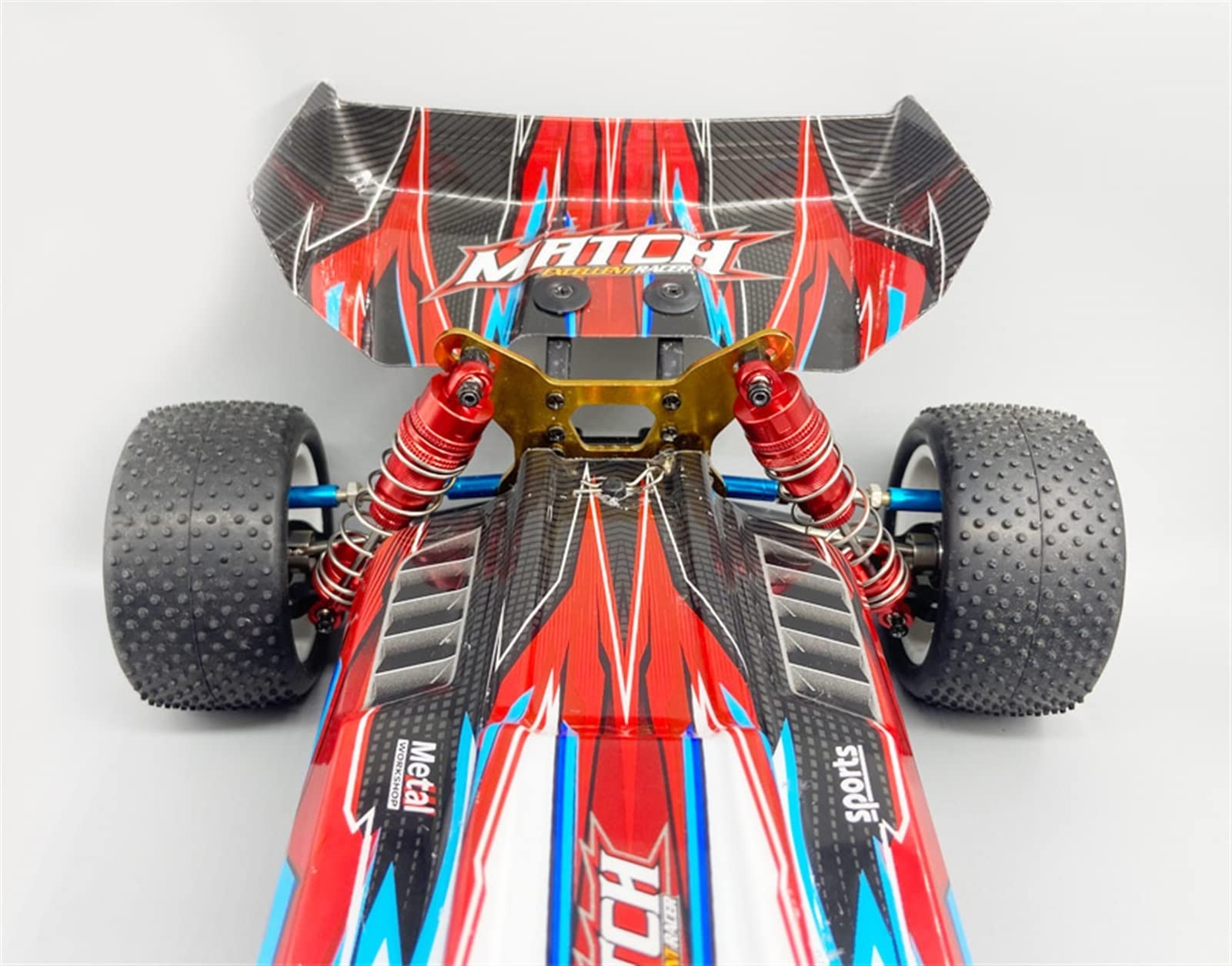 YZSM Accessori per Auto RC. Ammortizzatori Ammortizzatori Anteriori E Posteriori in Alluminio da 4 Pezzi per WLtoy 104001 1/10 Pezzi di Ricambio per Auto RC (Color : Blu)