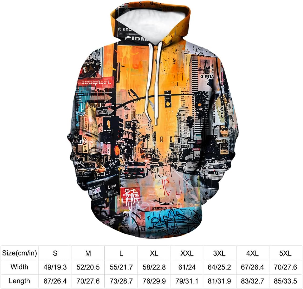 Abstract Art Hoodie for Men Women Trippy Graffiti Hoodies 3D Graphic Hooded Sweatshirts Pockets - Image 6