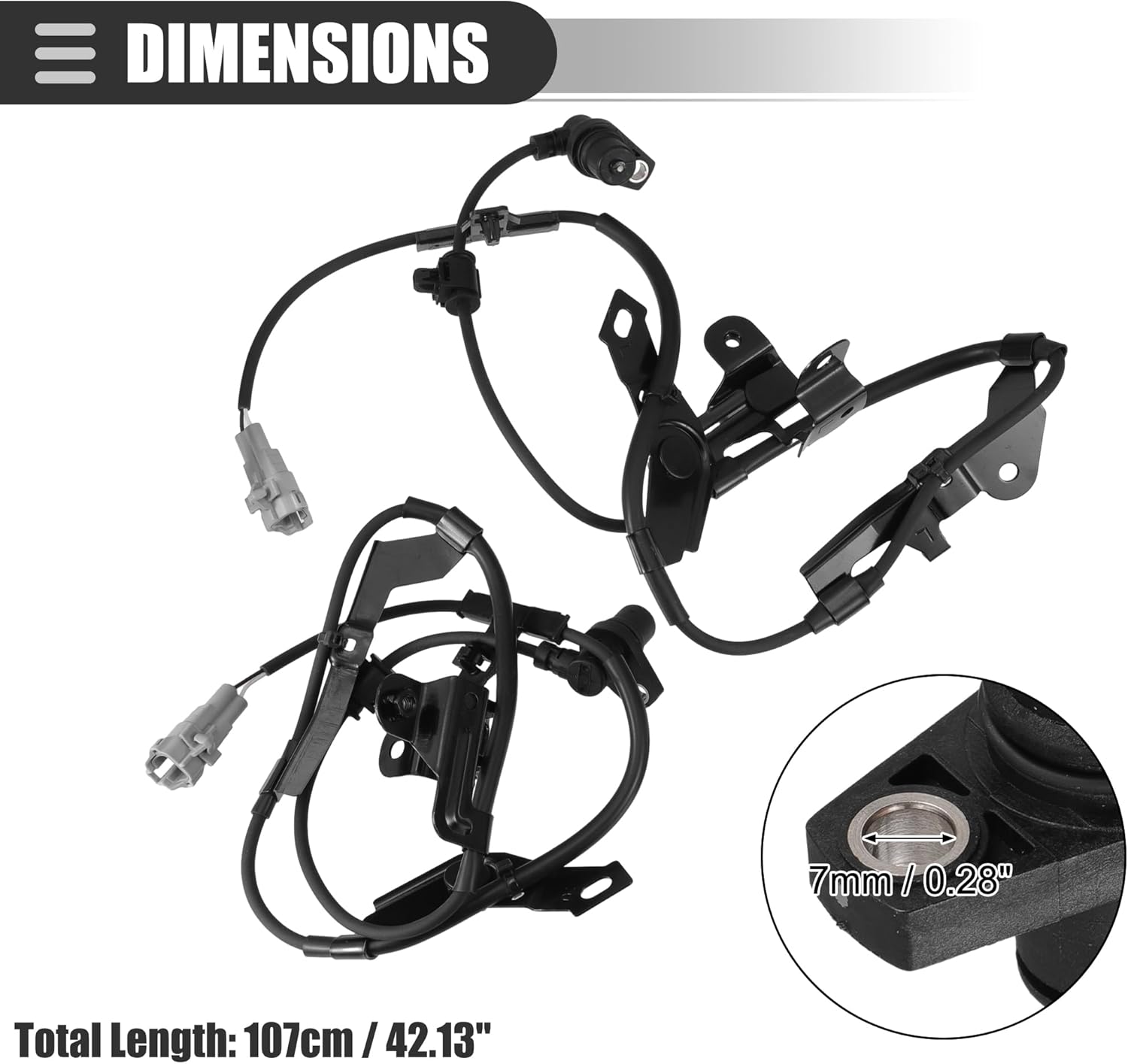 Motoforti Front Left Right ABS Wheel Speed Sensor, ABS Sensor, for Toyota Tacoma 1997-2004, Plastic Metal, No.8954235050/8954335050, Black, 1 Pair