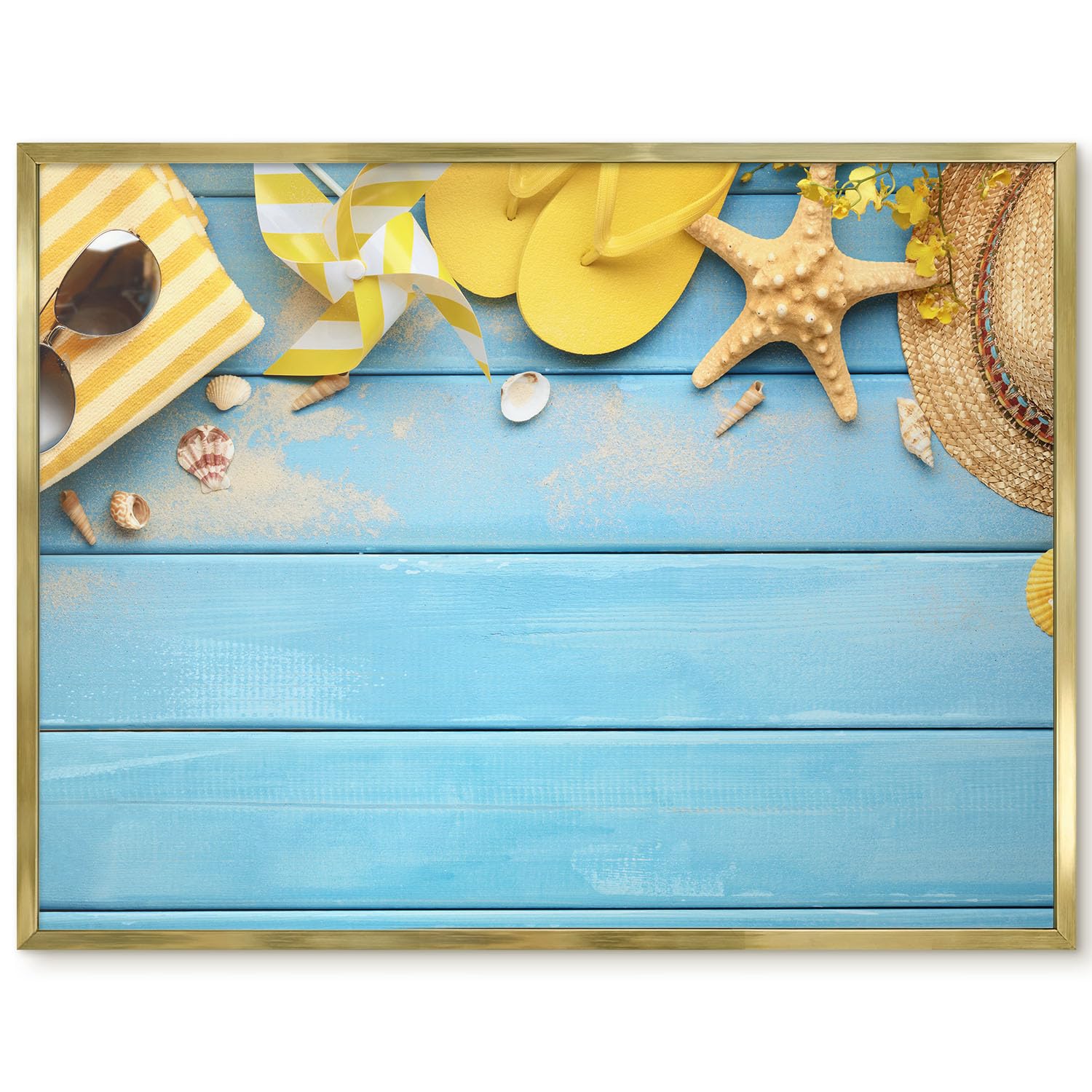 Tablón de anuncios decorativo de playa 80x60 para organizar el menú semanal en casa 8