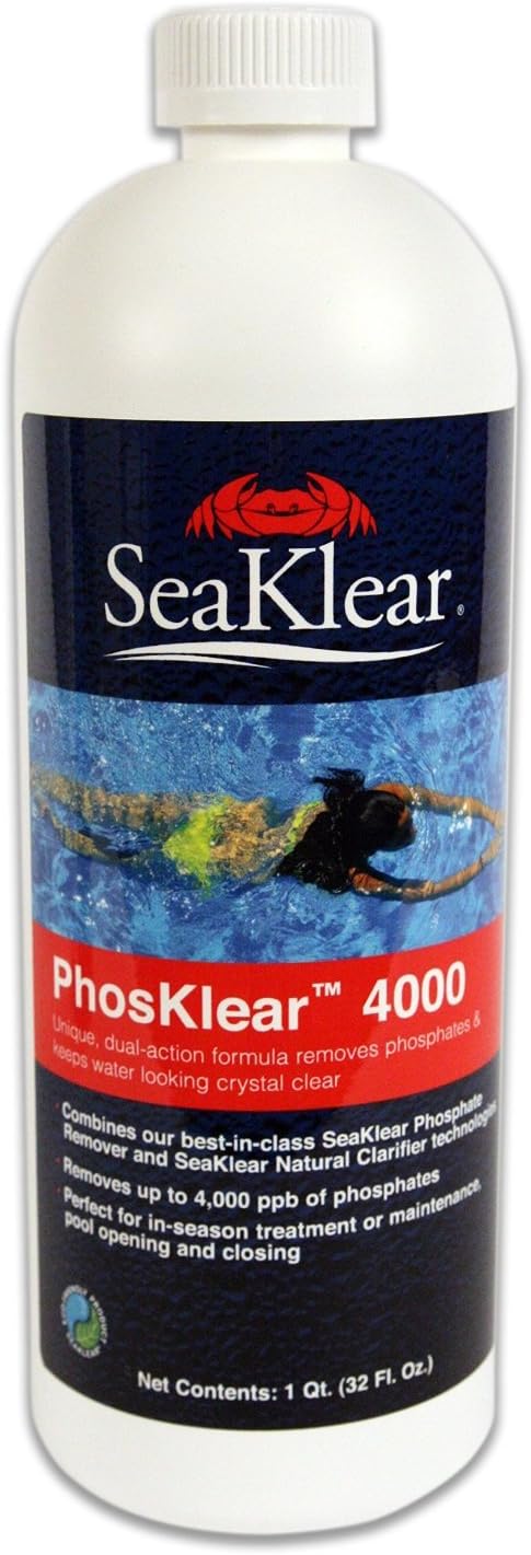 SeaKlear 1040120 PhosKlear 4000 Dual Pool Water Clarifier Phosphate Remover 32 Ounce