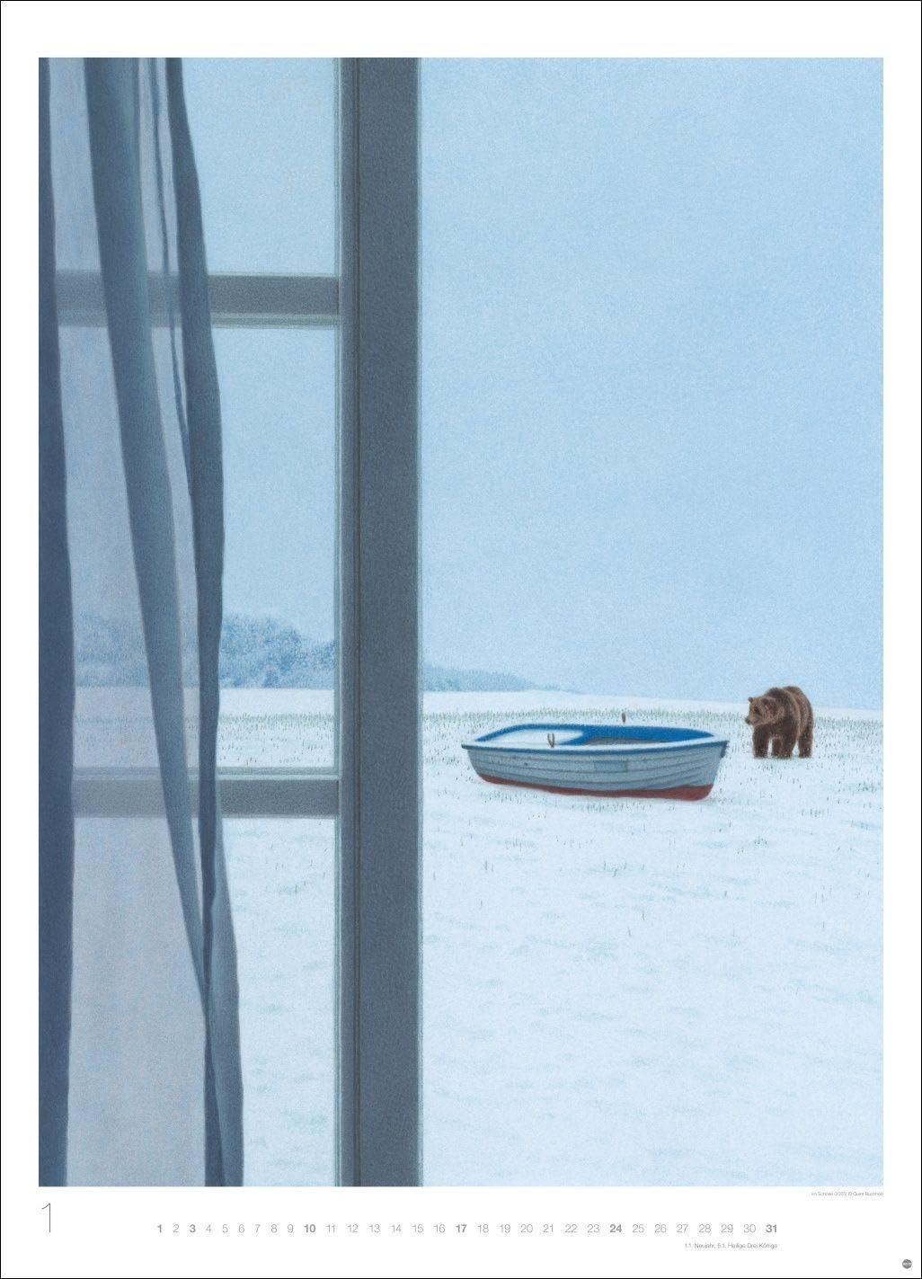 Quint Buchholz: Augenblicke Kalender 2027: Magisch-realistische Szenen aus dem Werk von Künstler Quint Buchholz in einem großformatigen Kunst-Kalender. Großer Wandkalender 2027. 49 x 68 cm.