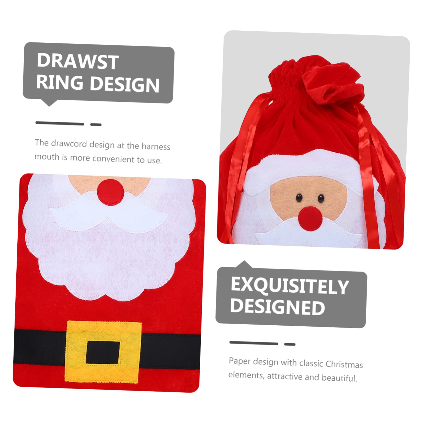 FOMIYES 5 Piezas Bolsa De Bolsa De Arpillera De Papá Noel Navidad Adornos Día Festivo Bolsas Navideñas Grandes De Tela Bolsas Navideñas Grandes Con Cordón Paño
