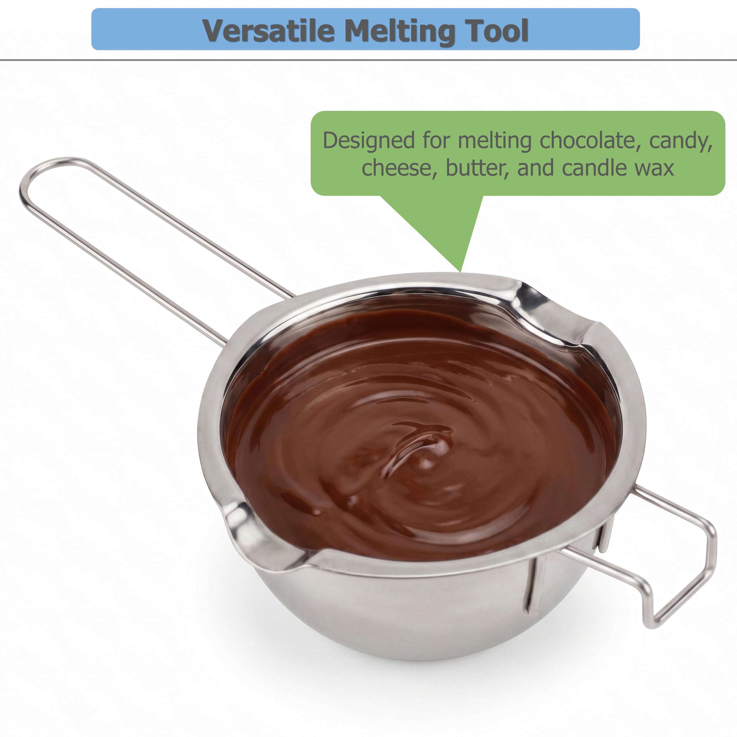 EIKS Stainless Steel Double Boiler - Melt Chocolate & Wax -2