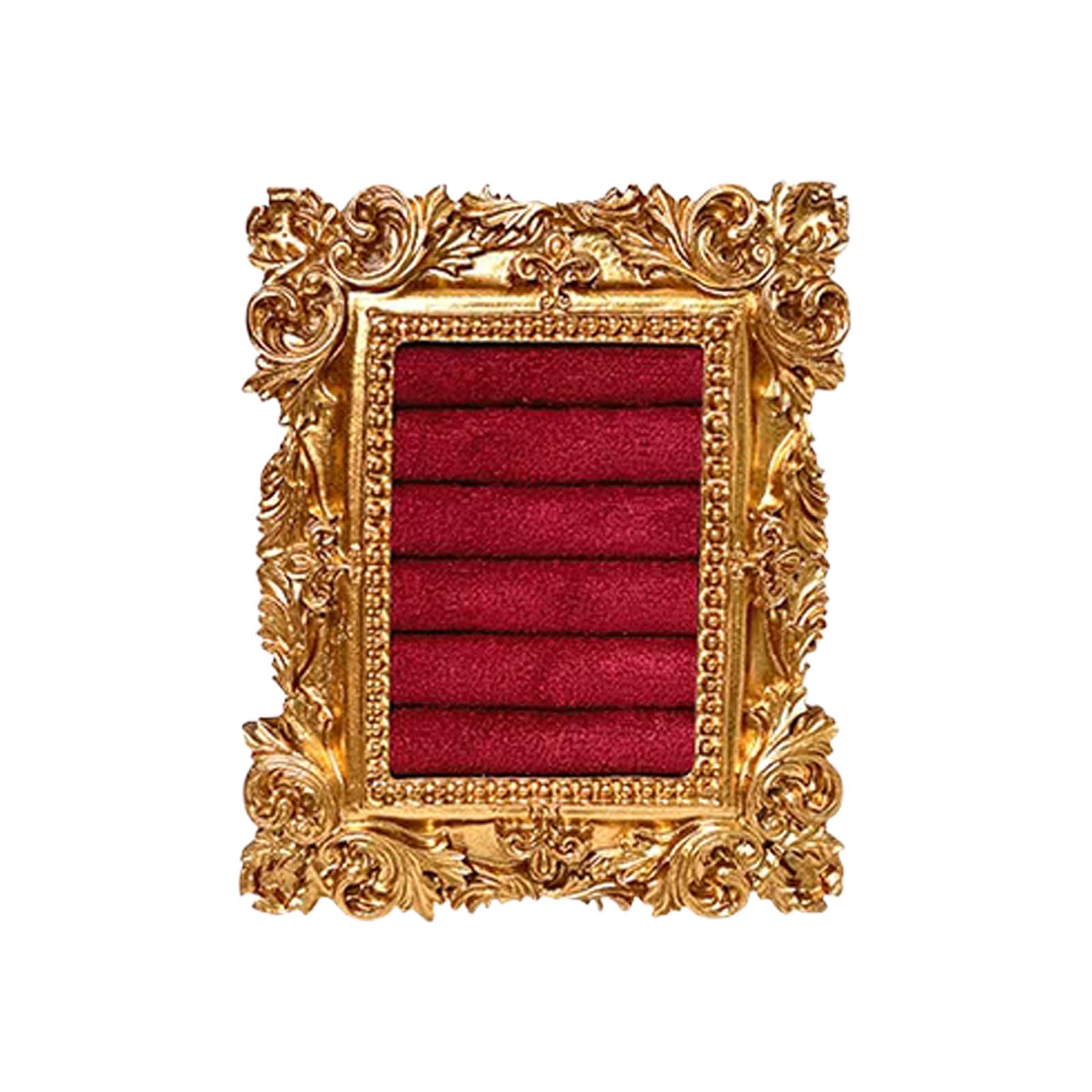 AJTUTUS Inspired Rings Holder Tray Jewelry Display Stand with Velvets Lining and Resin Craftsmanship Photo Styling Tool Miniature Jewelry Photo Props