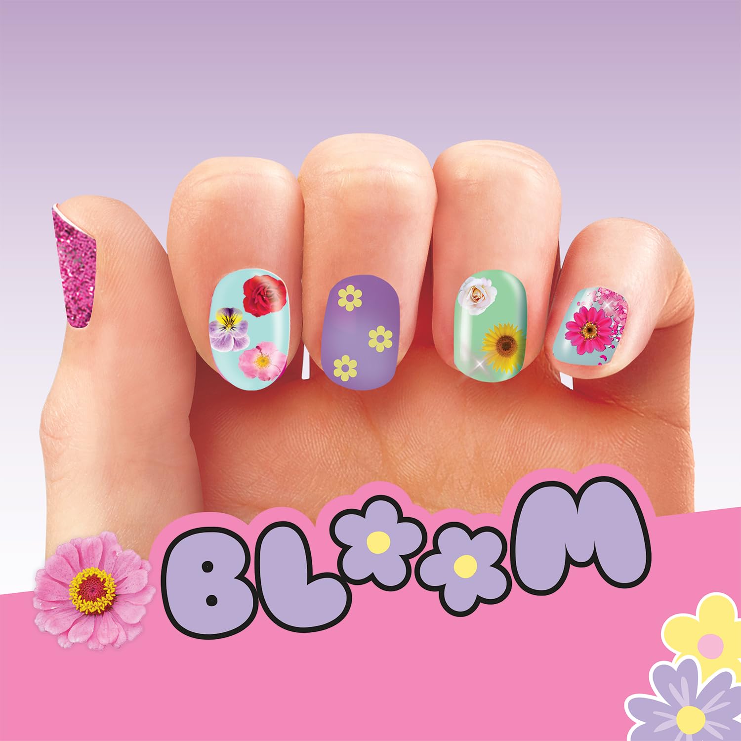 Canal Toys Style 4 Ever – Set de Manucure Bloom – 4 Vernis, Séchoir à Ongles, Faux Ongles, Paillettes et Stickers – Kit Créatif Nail Art Enfant 8+ Ans- Idée Cadeau Beauté – OFG364