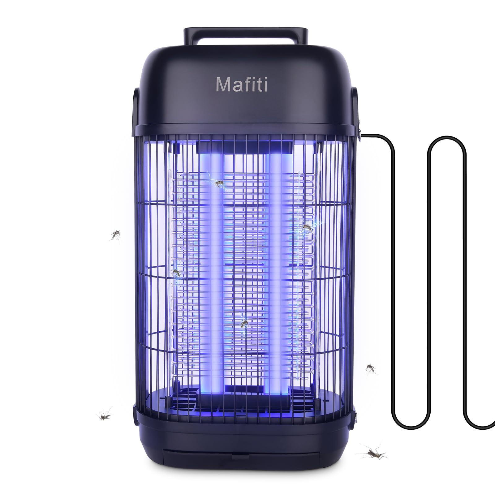 Mafiti Fly Zapper Electric Fly Killer 1200V Bug Zapper con Tubo de luz de 20W, Trampa eficaz para Moscas, Uso Interior, Control de plagas doméstica y Comercial (Negro)