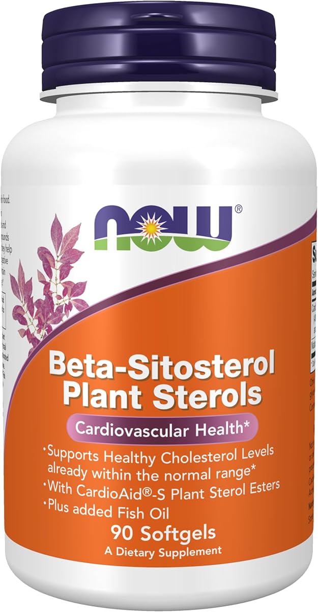 NOW Foods Supplements, Beta-Sitosterol Plant Sterols with CardioAid®-S Plant Sterol Esters and Added Fish Oil, 90 Softgels