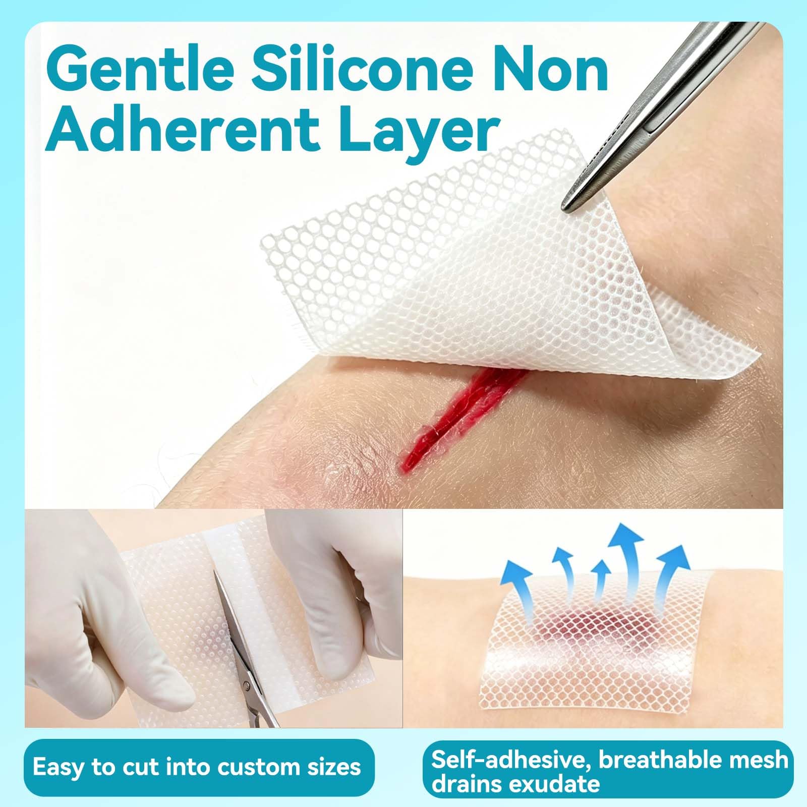 silicone mesh dressing Silicone Contact Layer Dressing Sterile Adhesive Mesh