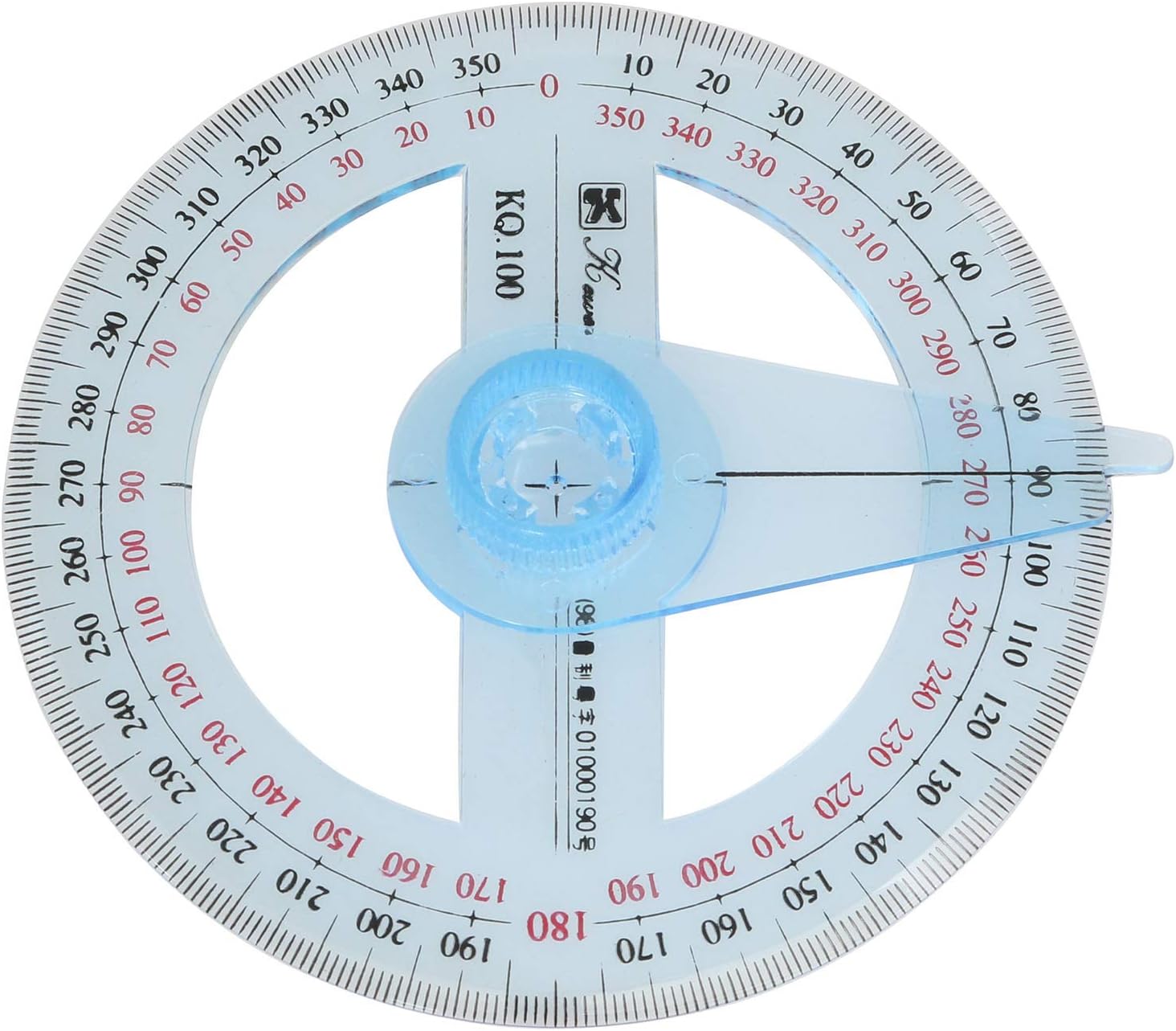 Longdex Swing Arm Protractor Plastic 4Inch 360 Degree Protractor with Swing arm