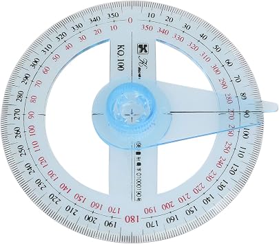 Swing Arm Protractor Plastic 4Inch 360 Degree Protractor with Swing arm