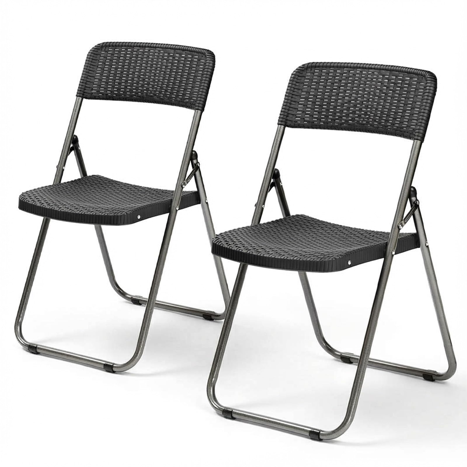 Sekey Sedia da giardino pieghevole in rattan 200 kg 46x53x84 cm impermeabile nero