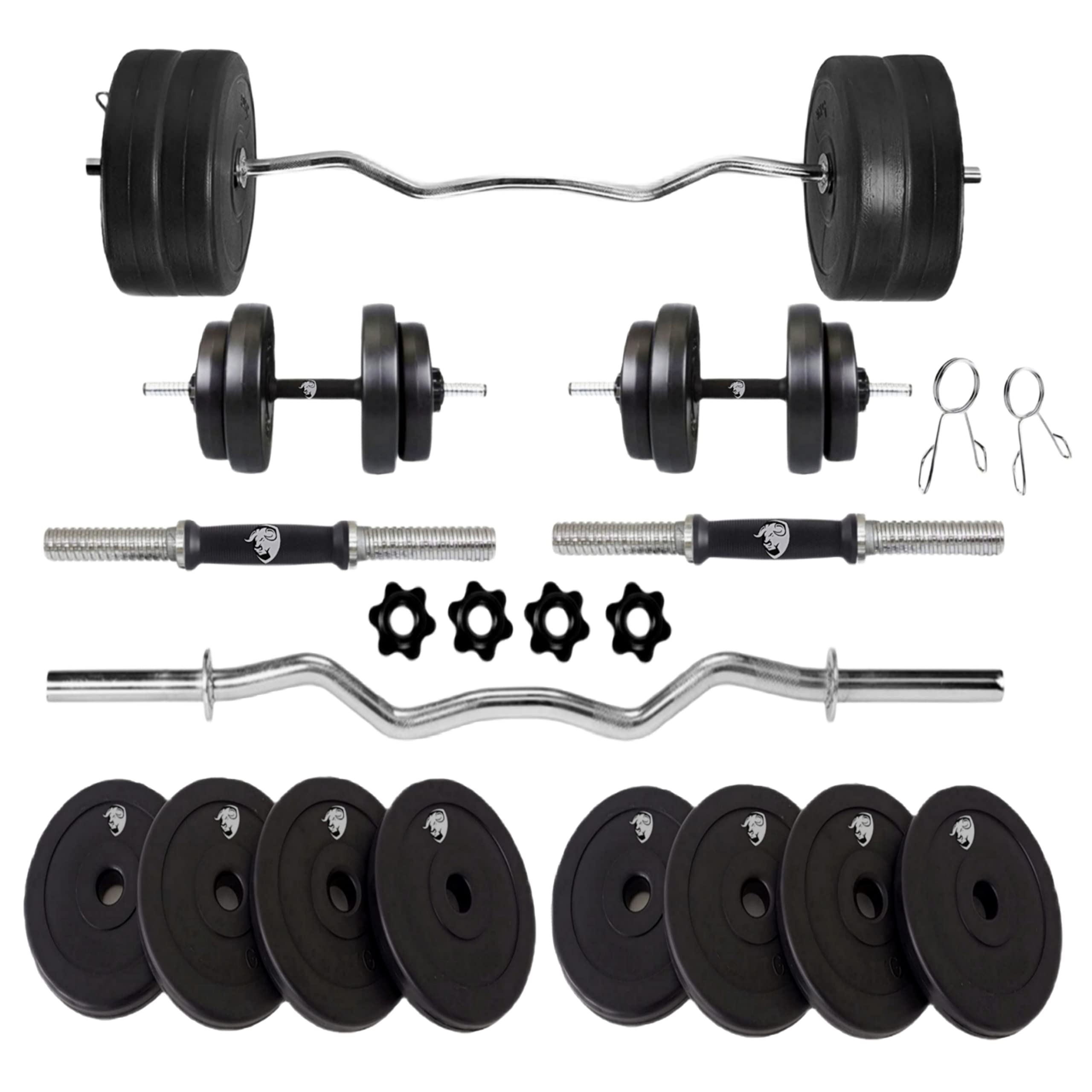 Bullar Home Gym Set, 8kg to 20kg PVC Weight Plates, 3 ft curl ez Rod, Pair of Dumbbells Rod, Gym Equipment for Men (10 kg Combo) (B0B84Y63BX) Amazon Price History, Amazon Price Tracker