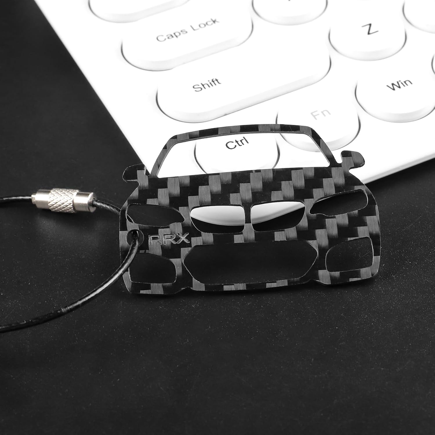 Genuine Carbon Fiber Creative EDC Car Keychain Compatible with BMW 2 Series 2014-2018 2015 2016 2017 Leather Key Ring CNC Precision Cut Gift for Car Enthusiasts