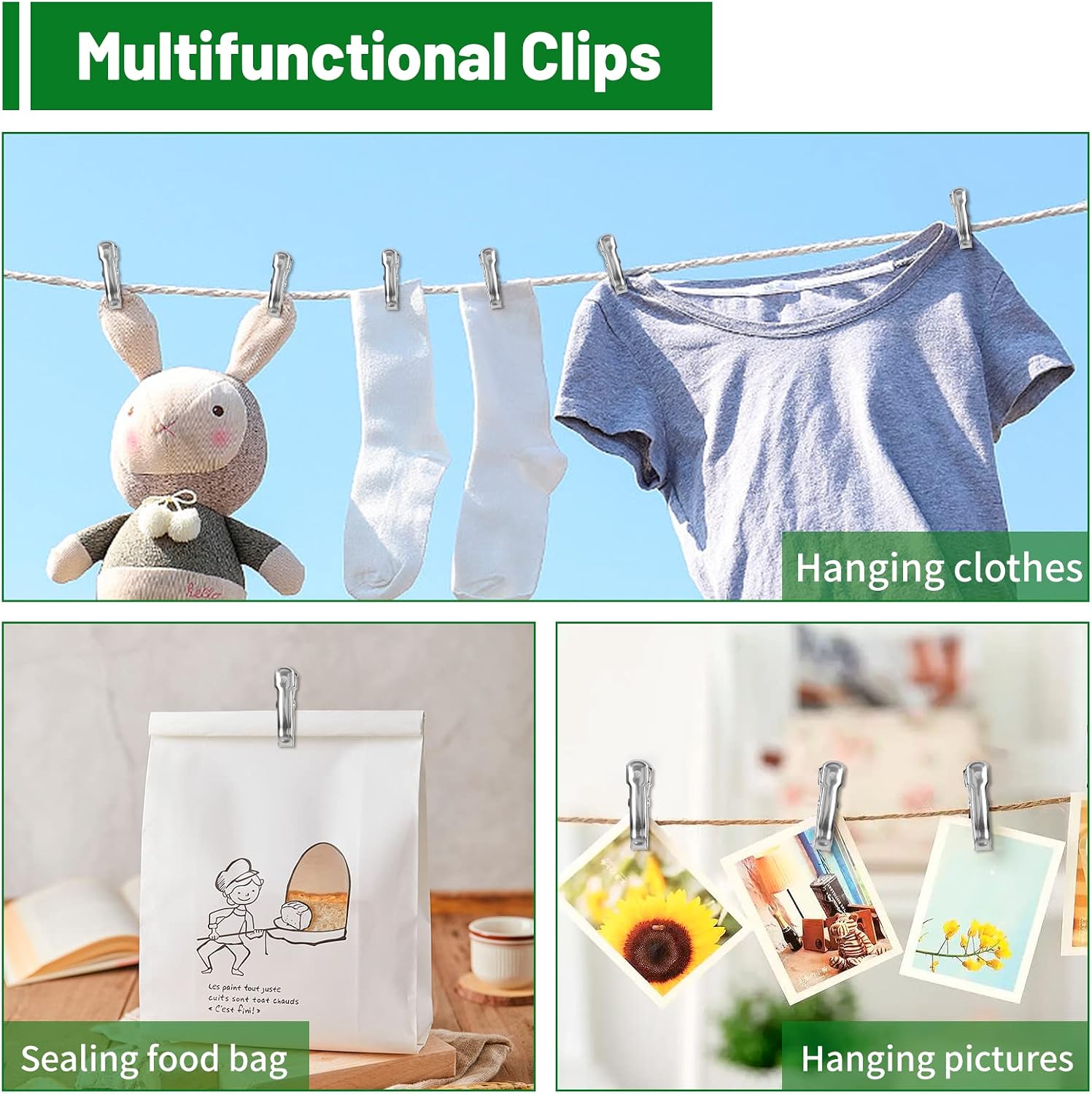 Greenhouse Clips, Stainless Steel Garden Clips, Plant Clips for Outdoors Hanging Heavy Duty Forest Cloth Blankets Netting Freeze Protection Outside Accessories Garden Hoops (40 PCS)