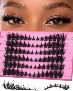 Spiky Lash Clusters Wispy Eyelash Clusters Pre-Mapped Lash Cluster | 18mm Cat Eye Cluster Eyelash Extensions Fluffy Lashes Clusters Thick Volume Individual Lash Extensions DIY Cluster Lashes