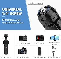 Vista 4 de HeiyRC Mini Vlog trípode para DJI Pocket 3 OM Osmo Mobile 7P 6, para GoPro 13 Max Hero, para Insta360 X5 X3 X4, para DJI Action 5 Pro Smooth Hohem