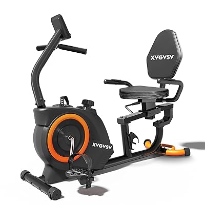 Recumbent Exercise Bike for Home Use, Quiet Recumbent Stationary Bikes for Adults & Seniors, 16-Level Resistance, Adjustable Seat, Supports 400LB, Pulse Sensors & LCD Display