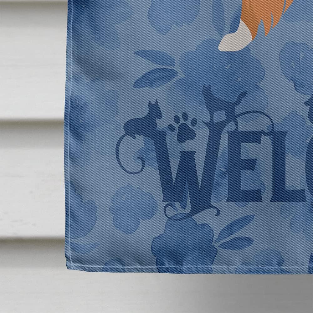 Caroline's Treasures CK6143CHF Collie Dog Welcome House Flag Large Porch Sleeve Pole Decorative Outside Yard Banner Artwork Wall Hanging, Polyester, House Size, Multicolor