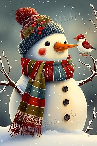 Rompecabezas de 1000 piezas para adultos, lindo muñeco de nieve y pájaro de Navidad, arte educativo, decoración de pared de regalo