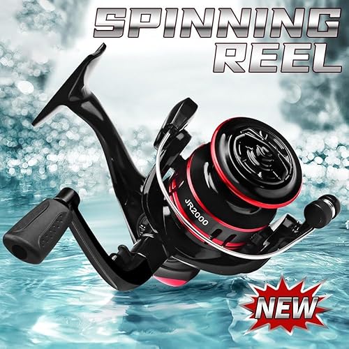 Miniatura 5 de Metal Spinner Fishing Reel with 1BB Bearing, .2: Gear Ratio, 5KG Max Drag, for Freshwater Saltwater Reel, Beginner Fishing Reel, Blue/Red(Red)