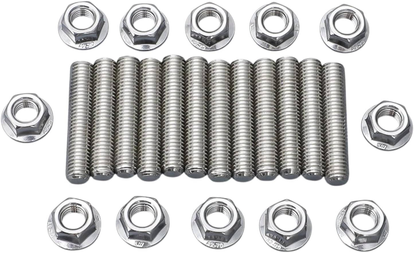 Stainless Exhaust Manifold Studs Nut Kit For 1989-19 5.9L 6.7L For Cummins Diesel