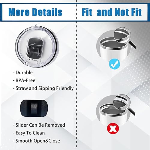 Miniatura 4 de Tapa de vaso de 20 onzas, tapas de repuesto compatibles con vaso YETI de 20 onzas, taza de 1024 onzas y bola baja de 10 onzas, tapa de repuesto, 2