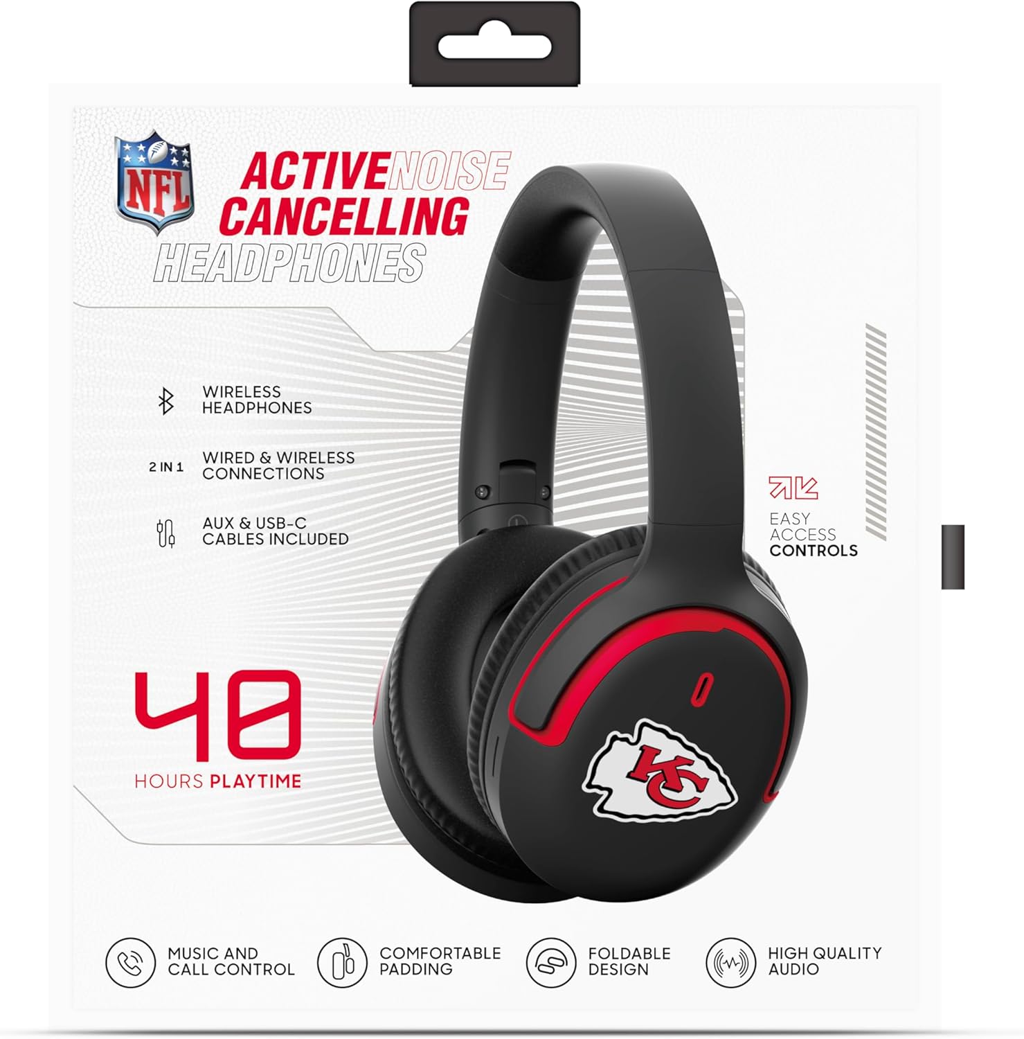 SOAR NFL Active Noise Cancelling Over The Ear Headphones