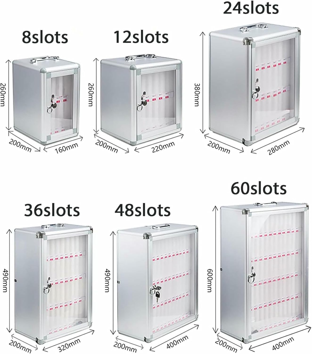 Wall Mounted Cell Phone Locker Box with Security Lock 60 Position Storage Cabinet for Mobile Phones in Restaurants Secure Cell Phone Storage Box with 60 Slotsslots~/