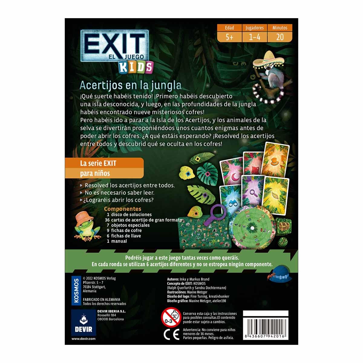 Devir - Exit Kids: Gioco da tavolo in spagnolo, gioco da tavolo con amici, Escape Room, giochi di mistero, gioco da tavolo per adulti (BGEXIT22SP)