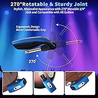 Vista 4 de Sistema de guitarra inalámbrico A9 de 2.4 GHz, batería de litio recargable incorporada, audio giratorio de 270°, transmisor inalámbrico receptor
