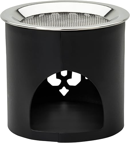 Miniatura 3 de Quemador de incienso con candelita Hierro negro duradero, altura de 2.36 pulgadas Incensario aromático artesanal para una combustión segura y una