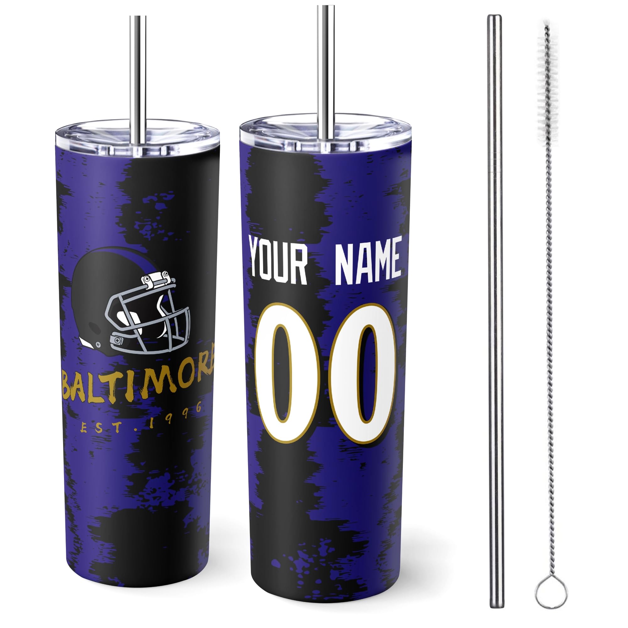 ANTKING Baltimore Tumbler 20oz Travel Mug Custom Name Number Gift