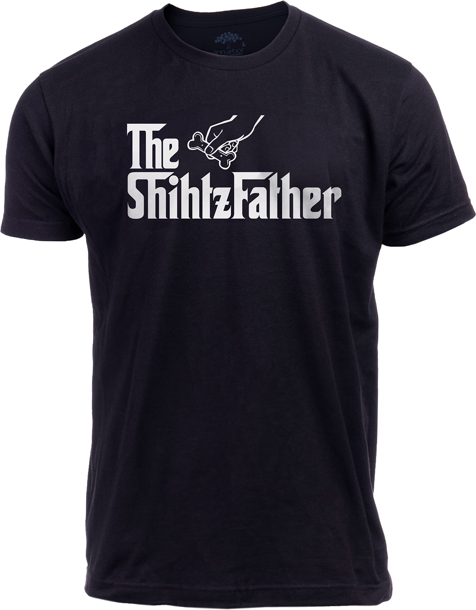 The Dogfather - Dog Father Dad Owner Funny Cute Pup Doggo Tee Fun Pet Humor Daddy T-Shirt for Men, Shih Tzu, Medium