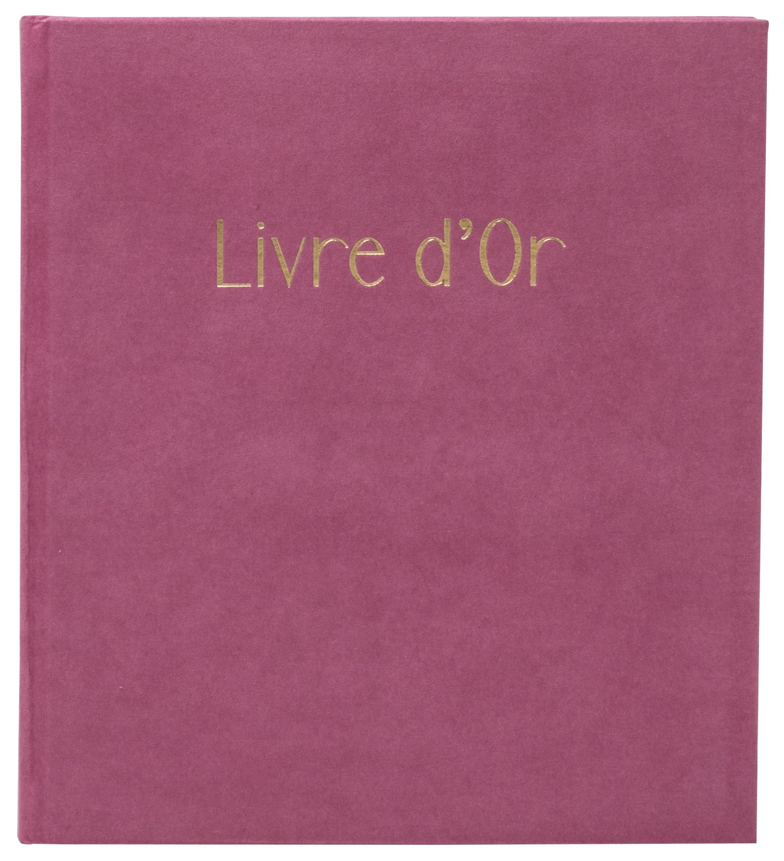 Exacompta - Ref 390E -1 Skandi guest book - Compact size 21 x 19 cm - Velvet look - Gold marking with guestbook inscription - Gold spine - 140 plain white pages - Colour: antique pink