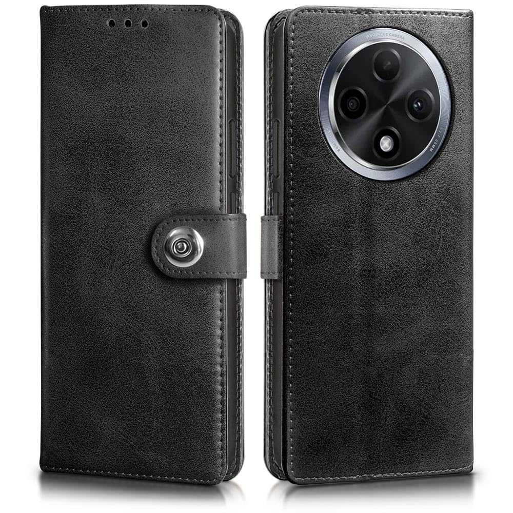 WOW IMAGINE Shock Proof Flip Cover Back Case for Oppo F27 Pro Plus 5G (Magnetic Button Flip Case | Wallet Pockets & Stand | Leather Finish | Haze Black) (B0D7H7LX74) Amazon Price History, Amazon Price Tracker