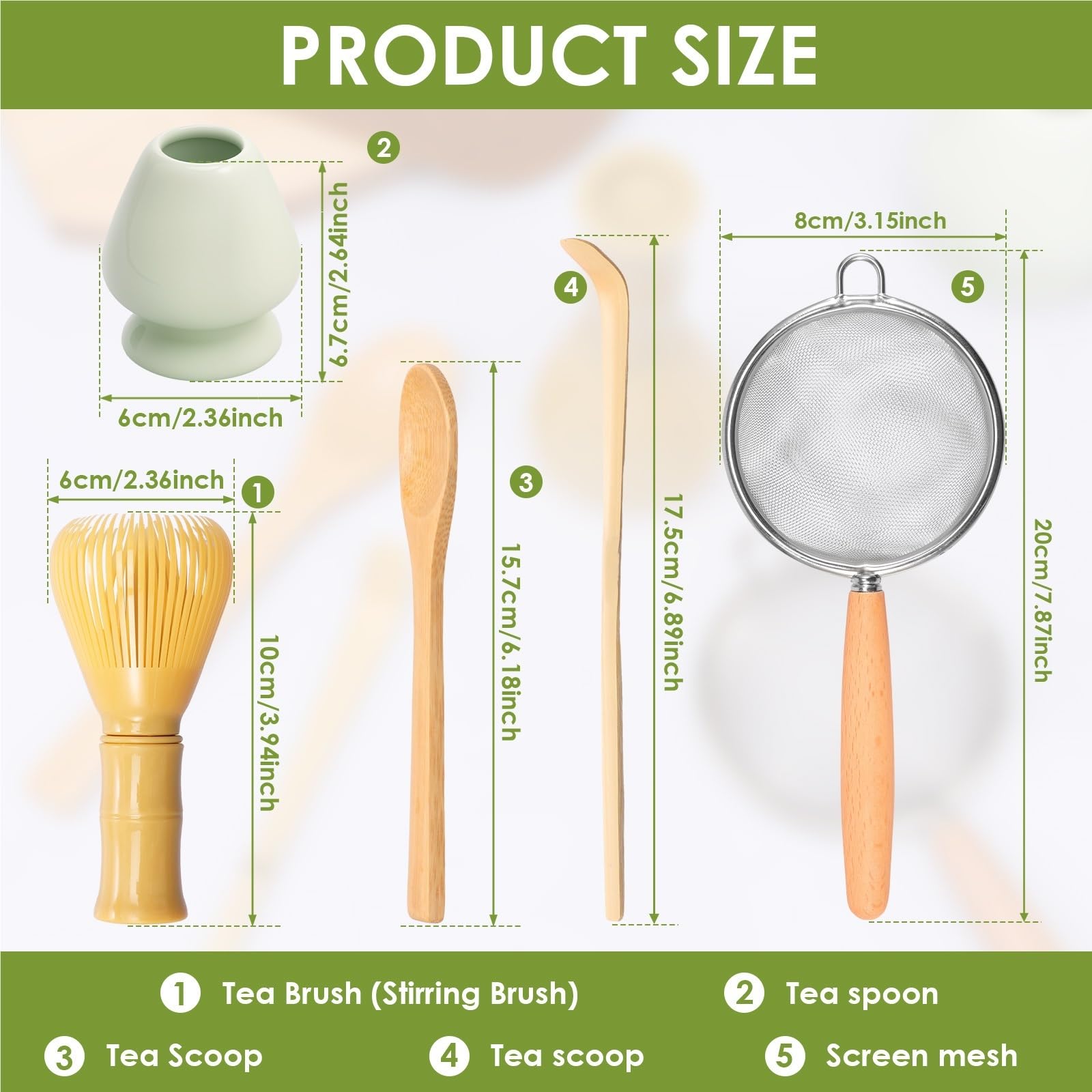 Juego de té matcha Batidor seguro Cuchara Juegos Preparación Tienda bebidas for interiores Herramientas for preparar Accesorios Kit Te Matcha(Style 1)
