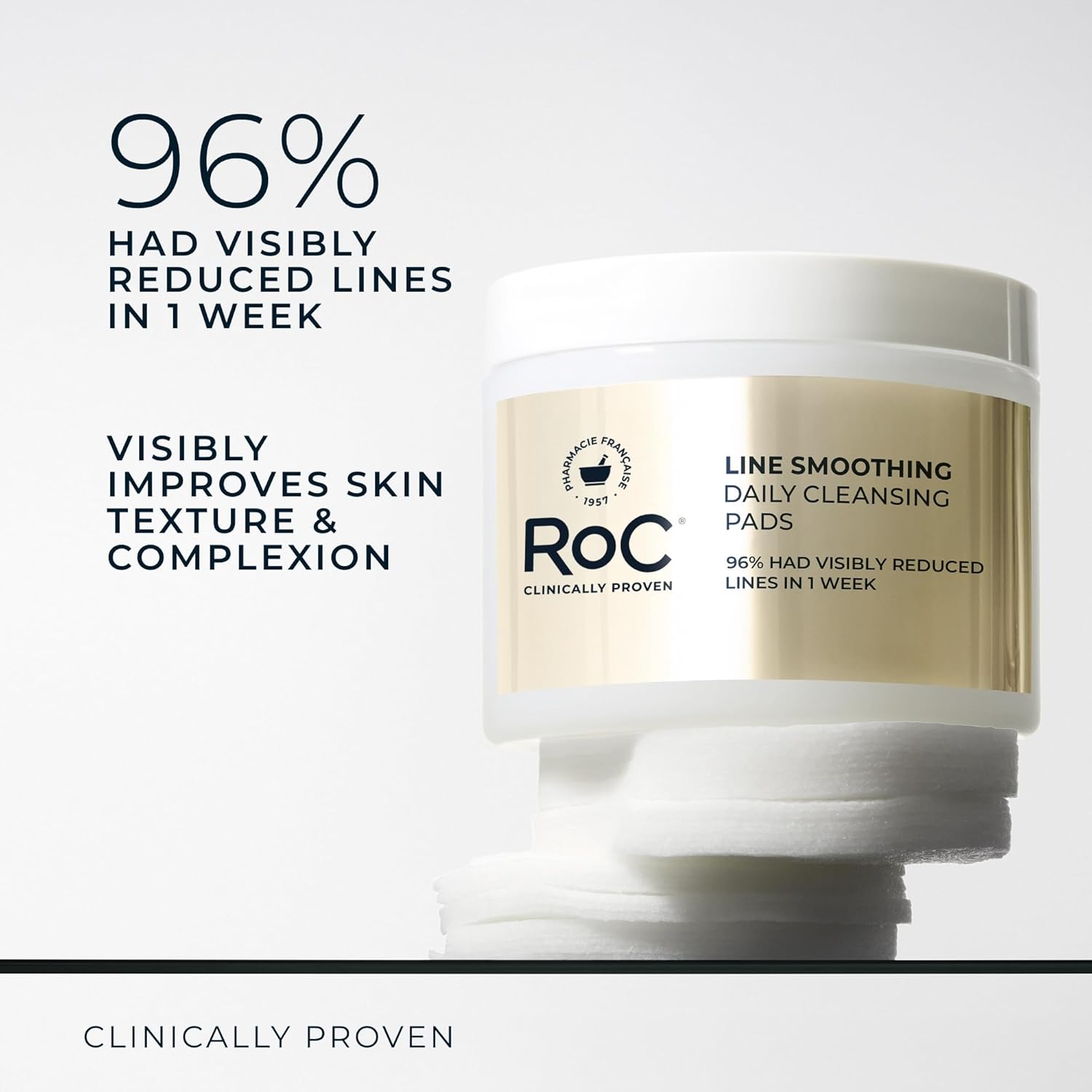 RoC Resurfacing Disks, Hypoallergenic Exfoliating Makeup Remover Pads for Wrinkles and Skin Tone, Hypo-Allergenic Skin Care, Oil-Free Daily Cleanser, 28 Count (Packaging May Vary)
