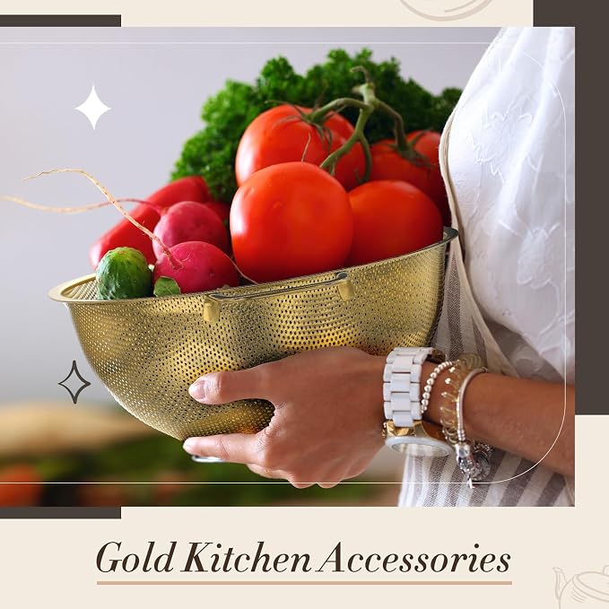 Set de 6 Accesorios de Cocina en Oro Acero Inoxidable miniatura 2