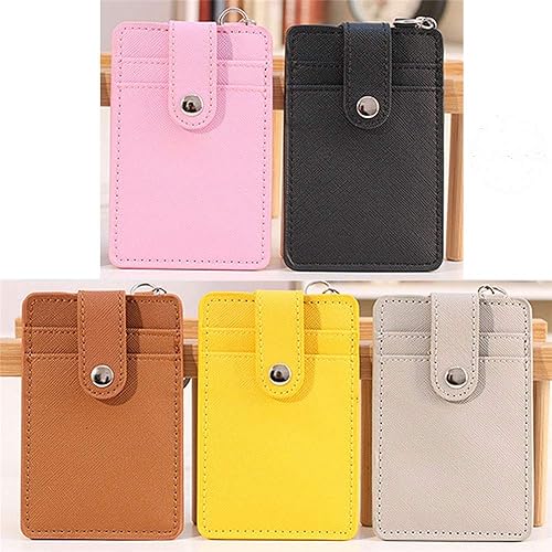 Miniatura 5 de Llavero con cordón para tarjeta de identificación con 3 ranuras para tarjetas, llavero vertical con tarjeta de identificación (amarillo) Amarillo