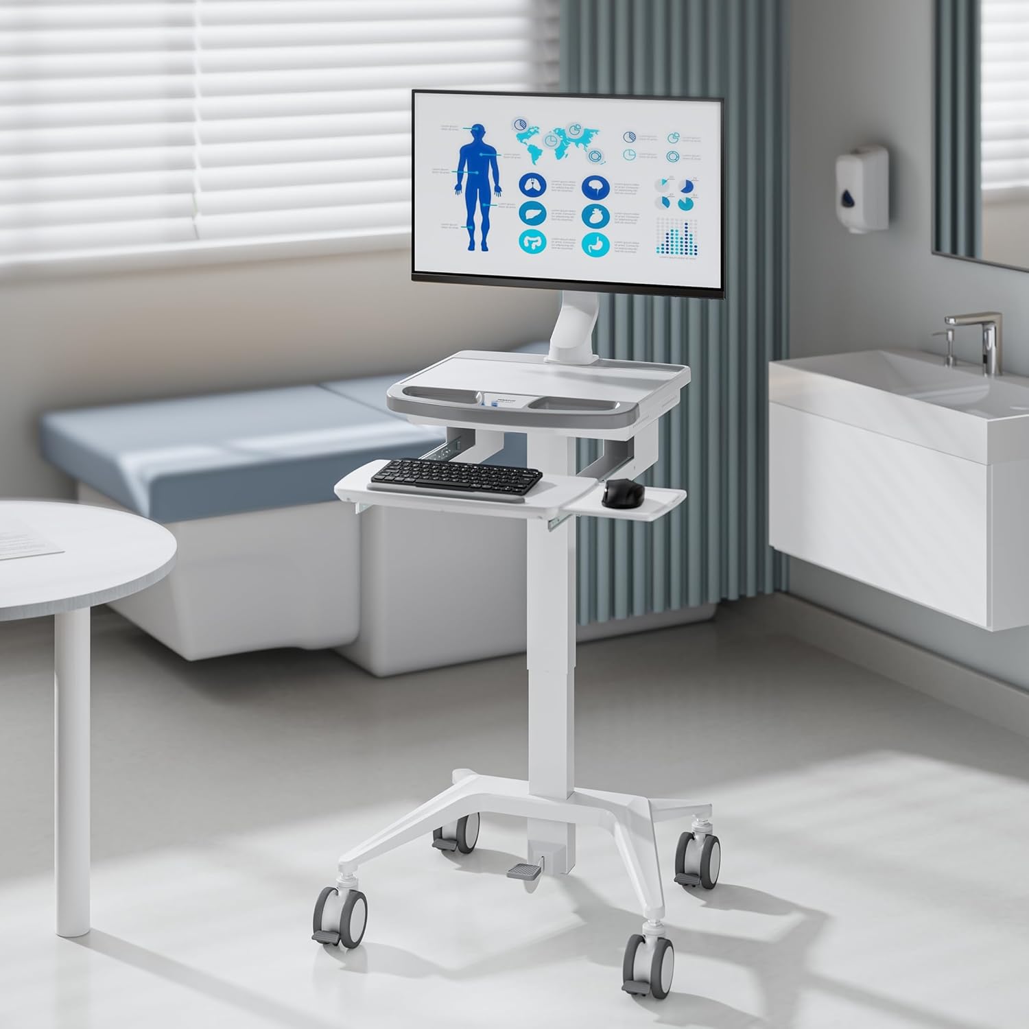 Mount-It! Medical Cart with Monitor Stand
