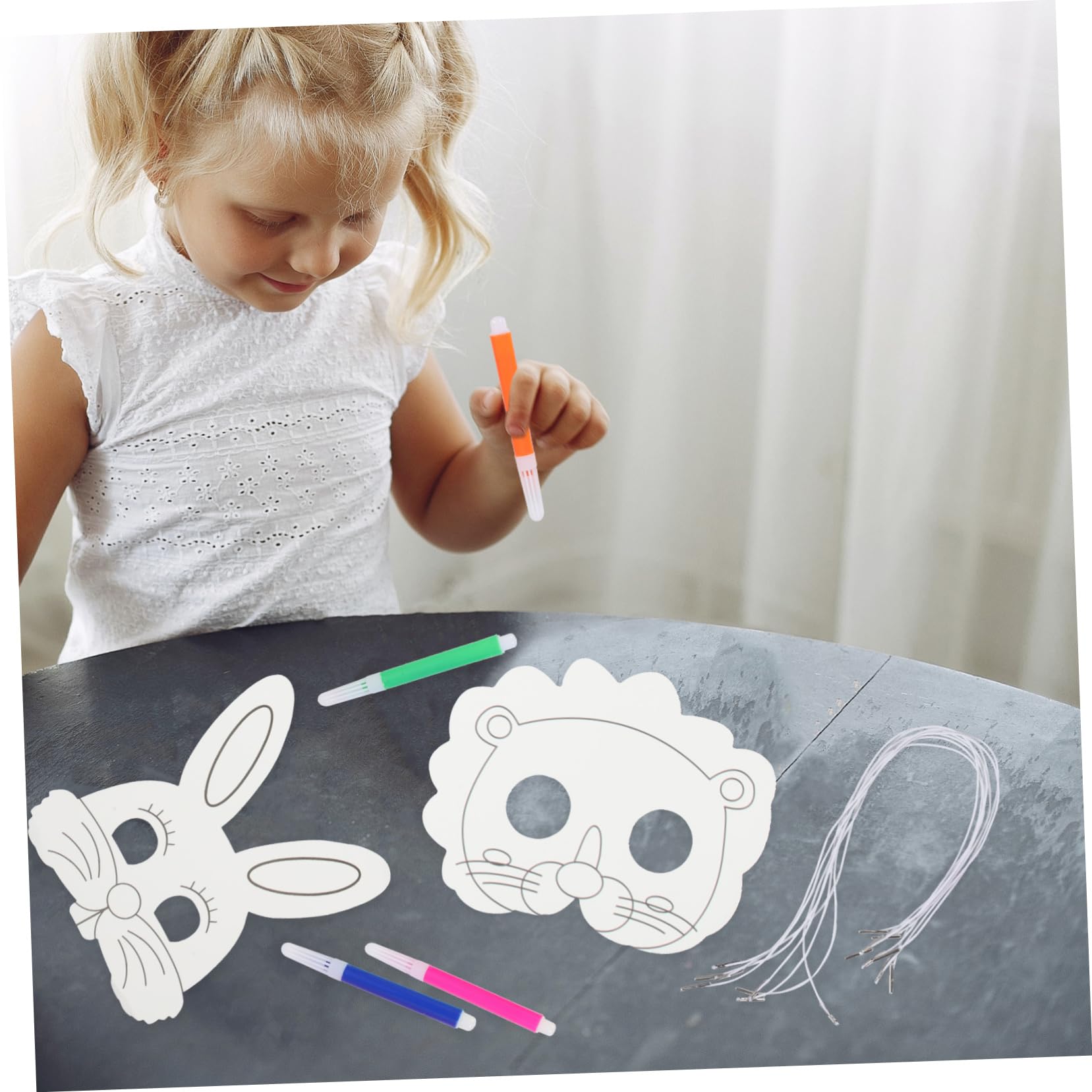 ibasenice 2sets Maschere Per Animali Per Maschere Bianche Da Colorare Per Feste e Halloween Per Attività Creative e Gioco Di Ruolo