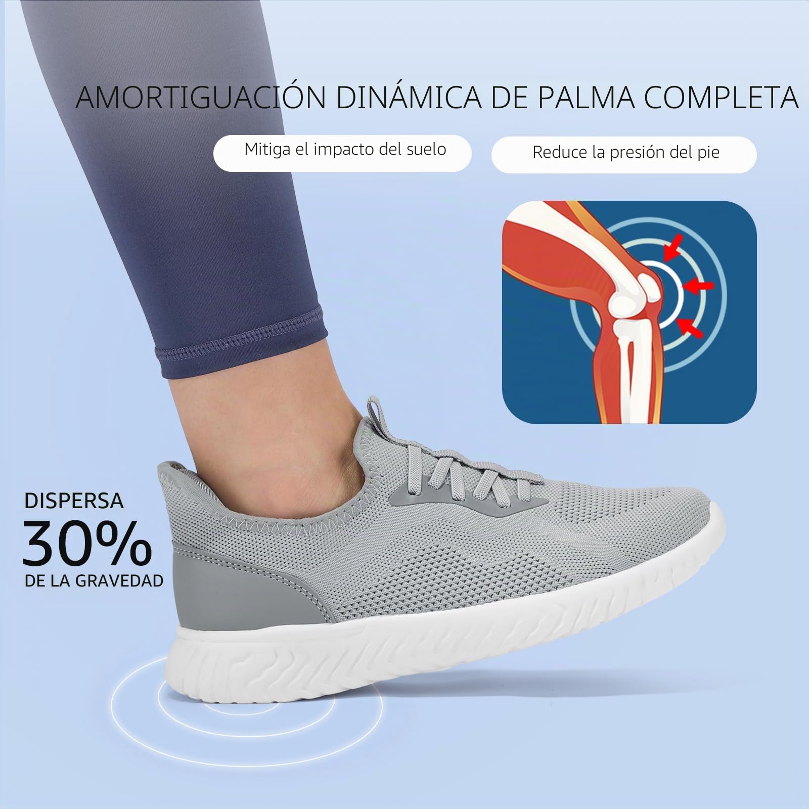 STQ Zapatillas Mujer Deportivas Sin Cordones Malla Transpirable Slip-on Non Slip Ligero Zapatos para Pasear Caminar Correr Andar