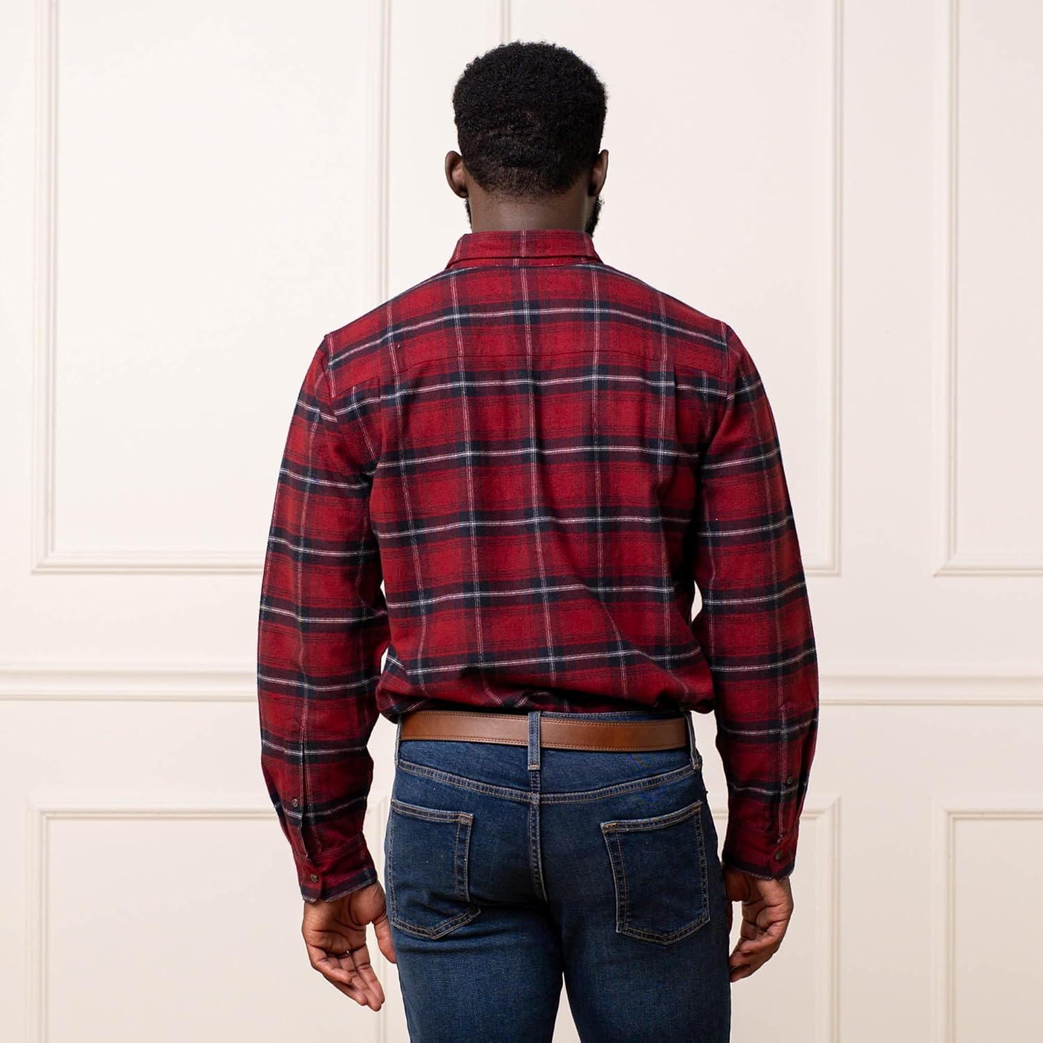 Hope & Henry Men's Brushed Cotton Flannel Button Down Shirt