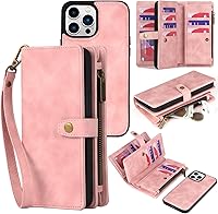 Vista 60 de TwoHead Funda tipo cartera para iPhone 12 Pro Max con tarjetero, funda magnética desmontable para teléfono 12 Pro Max, piel sintética, a prueba