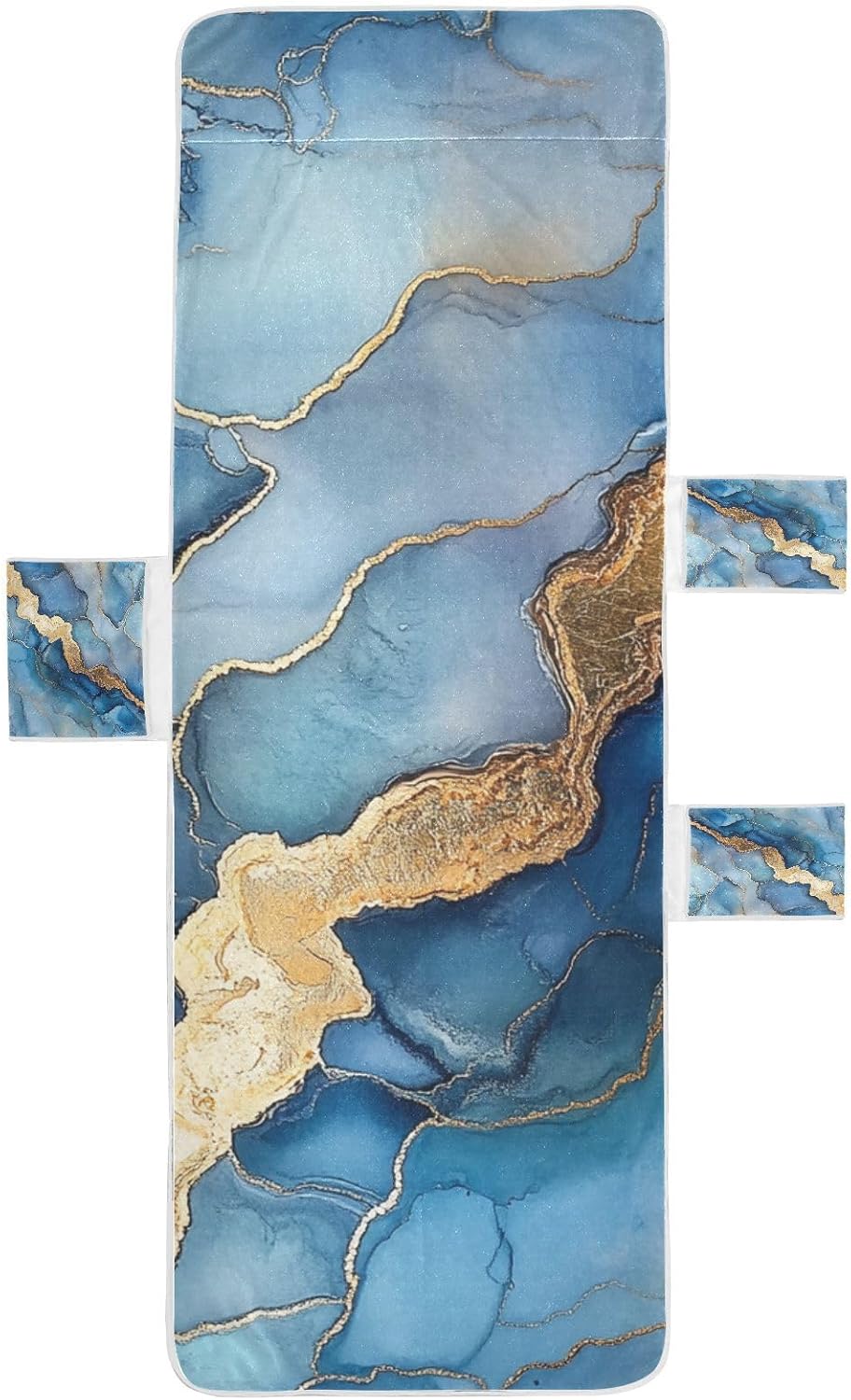 Marble Silver Royal Blue Patio Chaise Lounge Chair Cover Soft Absorbent Outdoor Chair Covers with