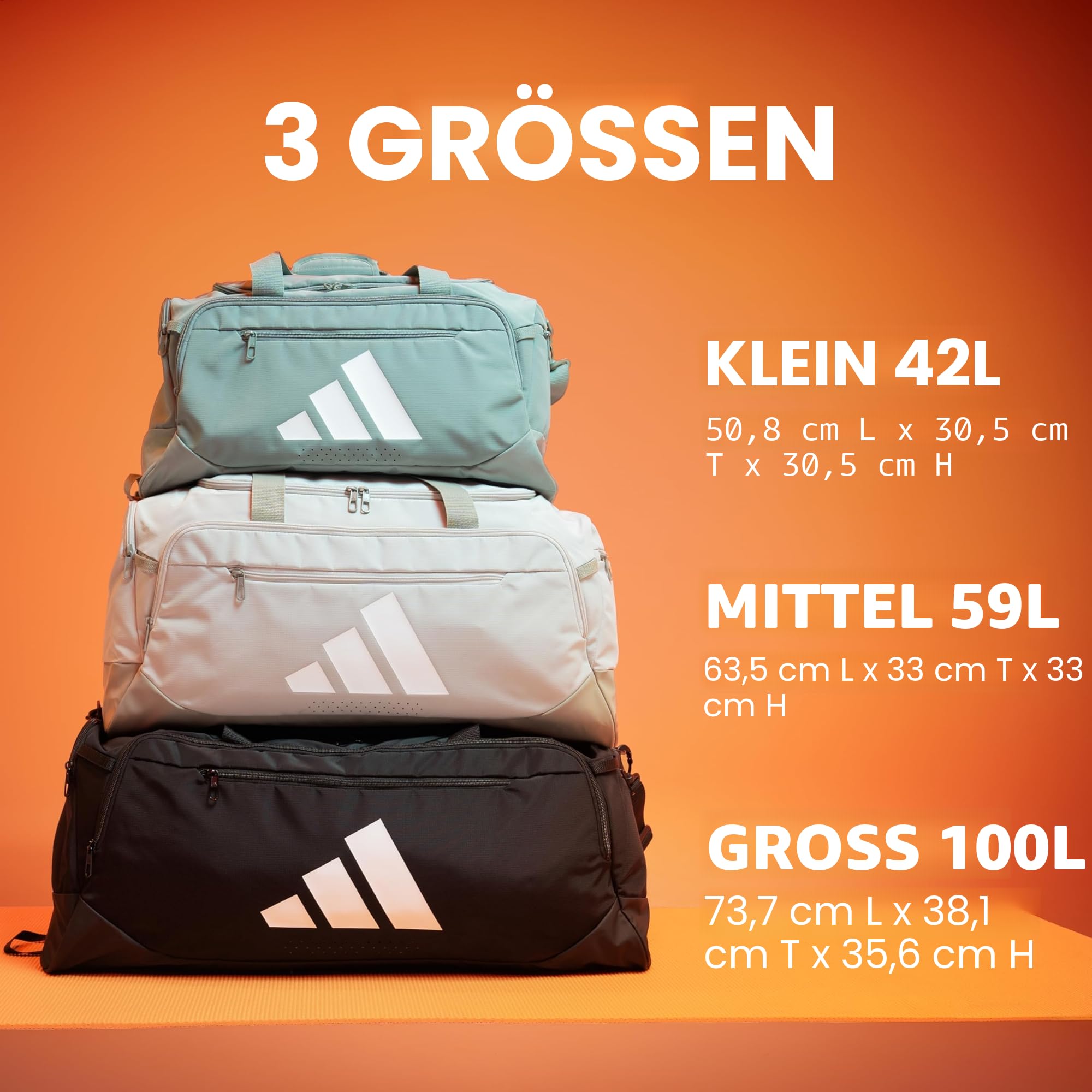 adidas Defender 5 Große Seesack (100 l), Team Navy Blue 2, Medium (59L), Defender 5.0 Seesack, strapazierfähige Reisetasche, Sporttasche, für Damen und Herren