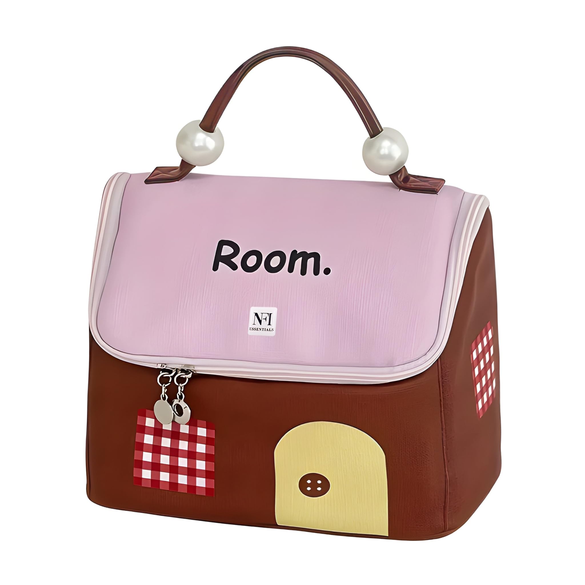 NFI essentials Makeup Pouch for Women, House Shaped Cosmetic Bag, Stylish Pouch for Makeup Accessories, Travel Pouch Vanity Kit Organiser Toiletry Bag Make up Pouch for Girls-image-15