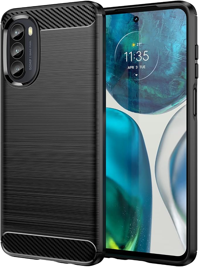 Custodia Morbida TPU Antiurto Per Motorola Moto G82 5G / Moto G52 – Bordo Ondulato Con Stampa Floreale Quadri Rosa - 3