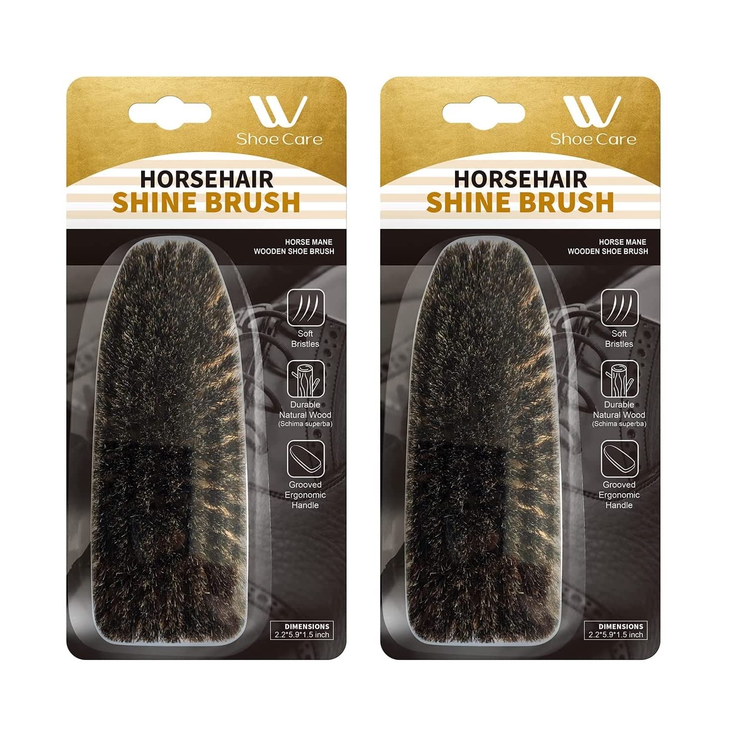 Brosse à bottes en crin de cheval pour l'entretien de vos chaussures WBM Care